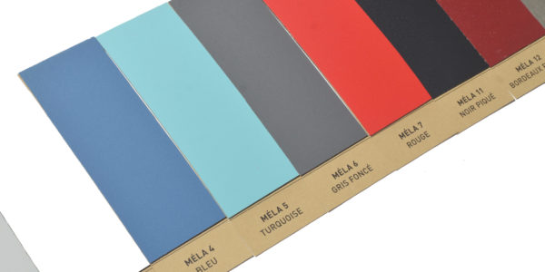 Couleurs du nuancier bleu turquoise gris foncé rouge