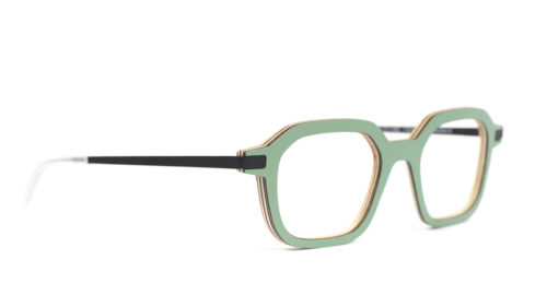 Monture bois Gabin 25 - coloris vert sauge - vue de côté