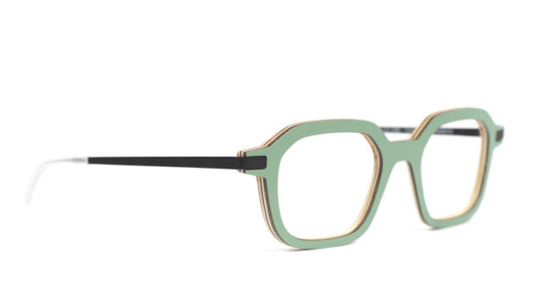 Monture bois Gabin 25 - coloris vert sauge - vue de côté