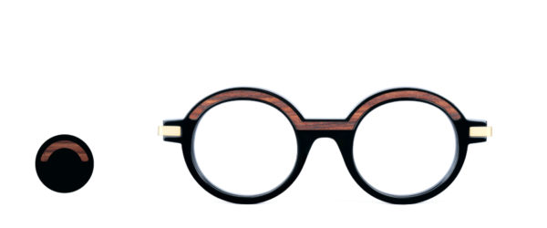 Bannière lunettes créateur modèle Lila Arcade noir bois de violette face