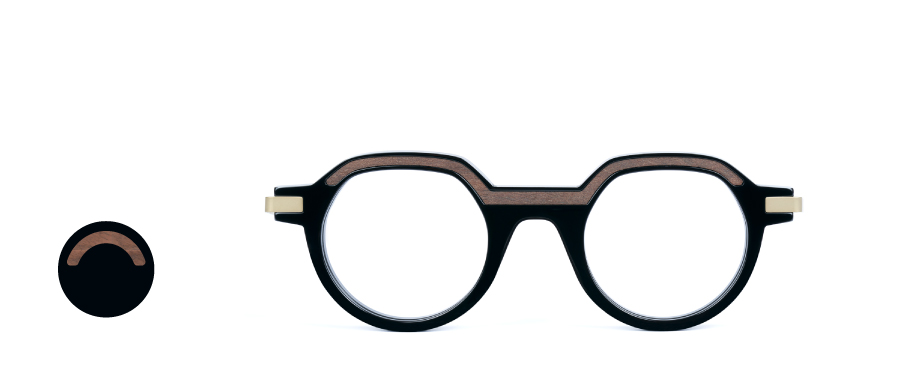 Bannière lunettes créateur modèle Emile Arcade noir ronce de noyer