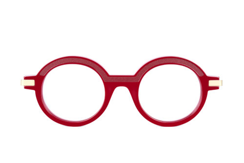 Lunettes créateur modèle Nina Arcade rouge bordeaux piqué face