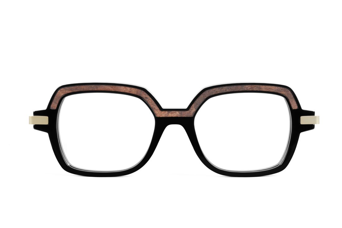 Lunettes créateur modèle Nina Arcade noir ronce de noyer face