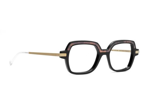 Lunettes créateur modèle Nina Arcade noir ronce de noyer côté